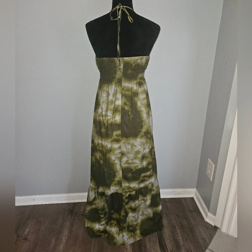 New York & Company Green & White Tie-Dye Maxi Dress - Size XL NWOT - Picture 4 of 8